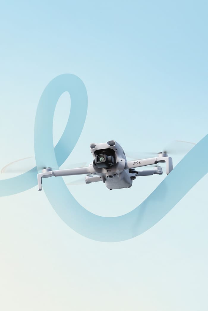 DJI Lito X1 sub-250 g camera drone in flight