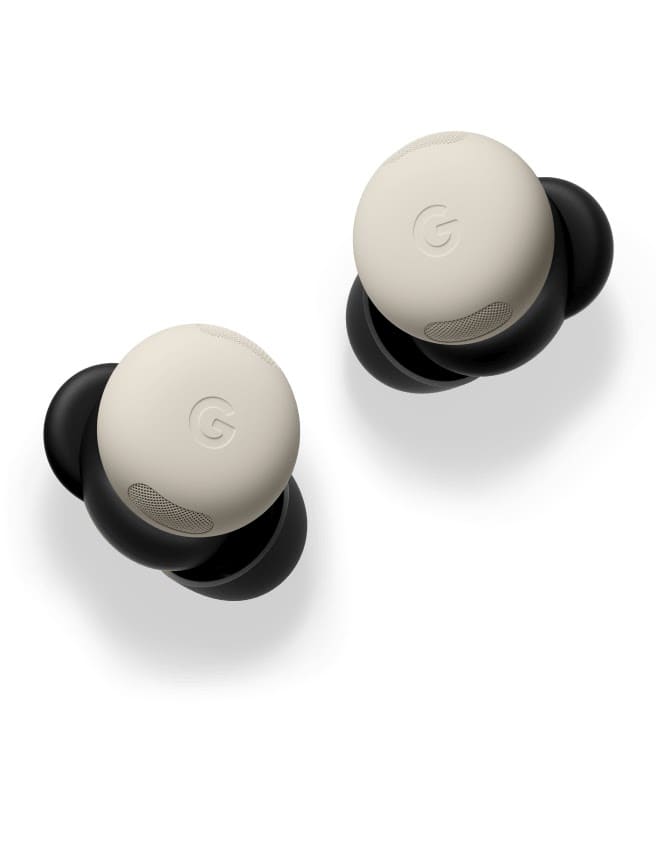 Google Pixel Buds Pro 2 earbuds with charging case