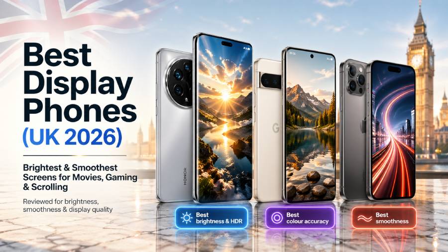 Best Display Phones (UK 2026) – Brightest & Smoothest Screens for Movies, Gaming & Scrolling