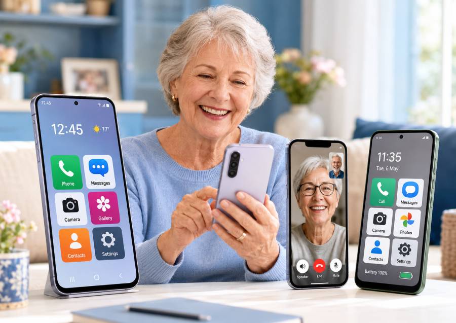 Easy Smartphones for Seniors (UK 2026) – Big Screens, Simple Features & Reliable Everyday Use