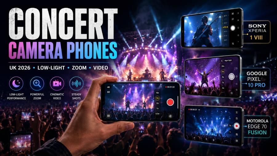 Concert Camera Phones (UK 2026) – Low-Light Zoom Picks That Actually Perform