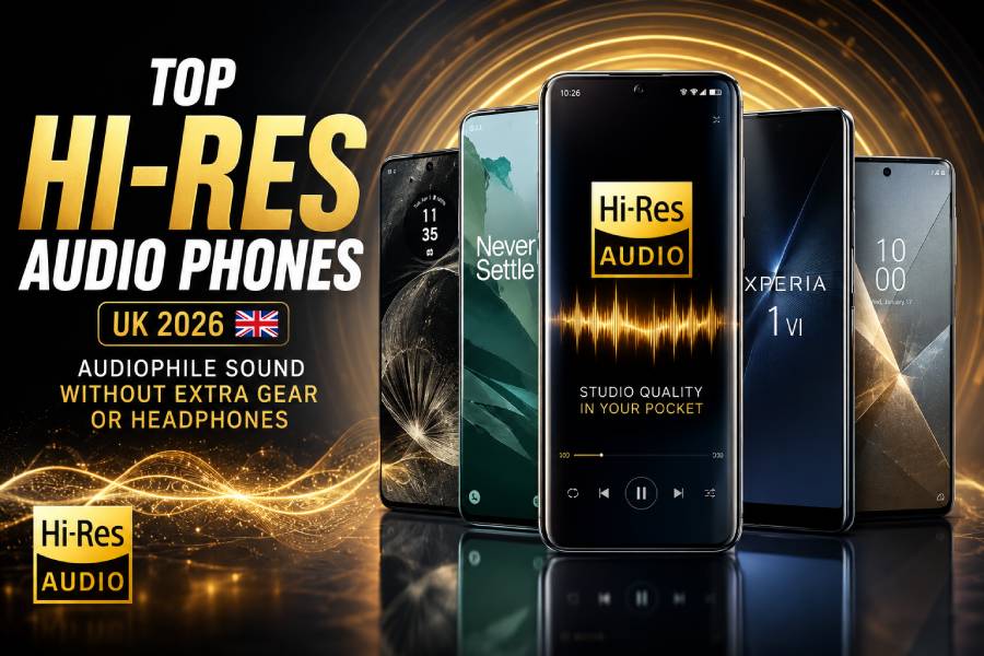 Top Hi-Res Audio Phones (UK 2026) – Audiophile Sound Without Extra Gear or Headphones