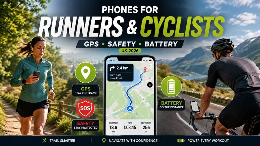 Phones for Runners & Cyclists (UK 2026) – GPS, Safety & Battery Picks for Training